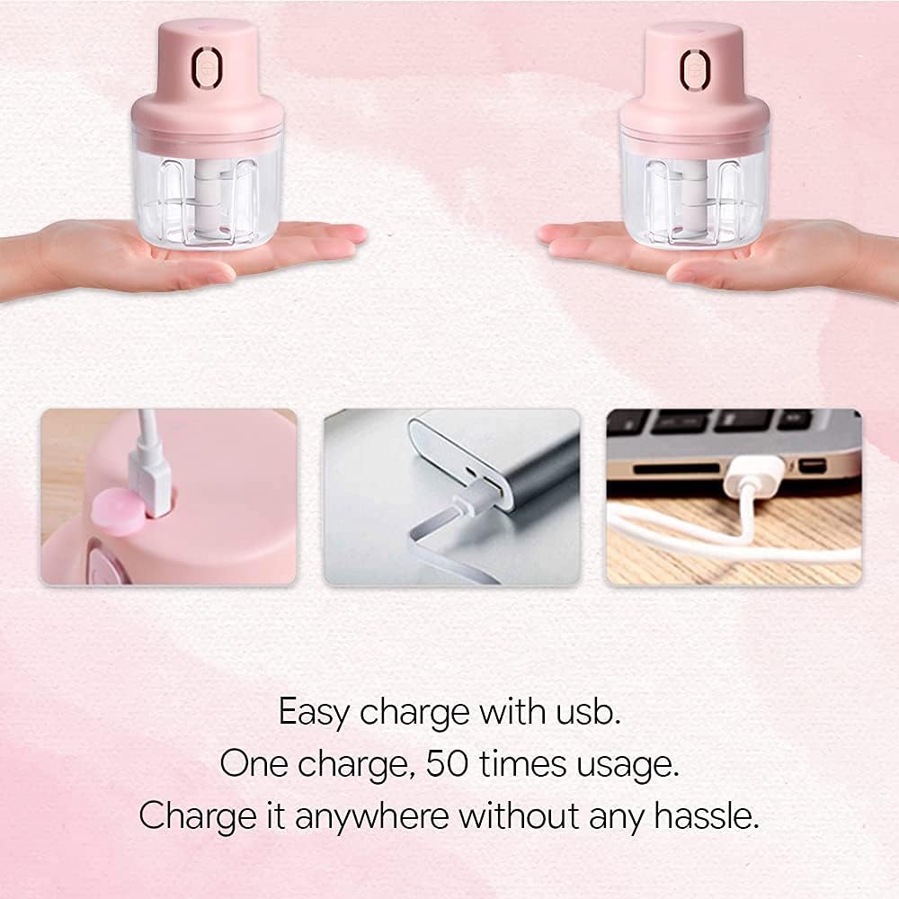 250ml Mini Electric Garlic Chopper - 220W High Efficiency USB Portable Food Blender! 
