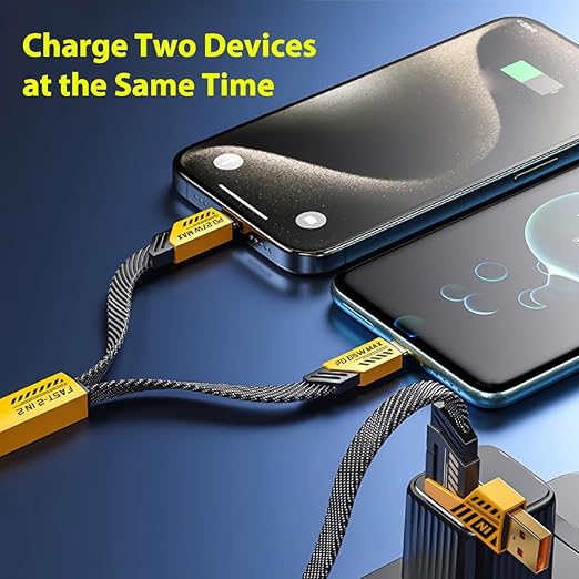 وصلة شاحن 4*1 USB-C بطول 1 متر (3.3 قدم) - شحن سريع 4 في 1 PD حتى 65 وات