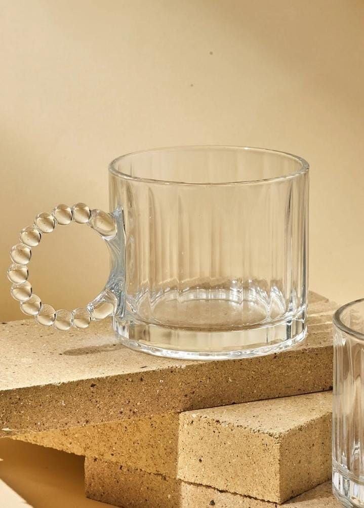 Bubbly Glass Tea Set - 6 Pieces with a Modern and Elegant Design | Versatile for Hot and Cold Drinks!