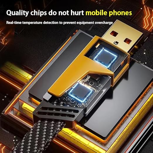 وصلة شاحن 4*1 USB-C بطول 1 متر (3.3 قدم) - شحن سريع 4 في 1 PD حتى 65 وات