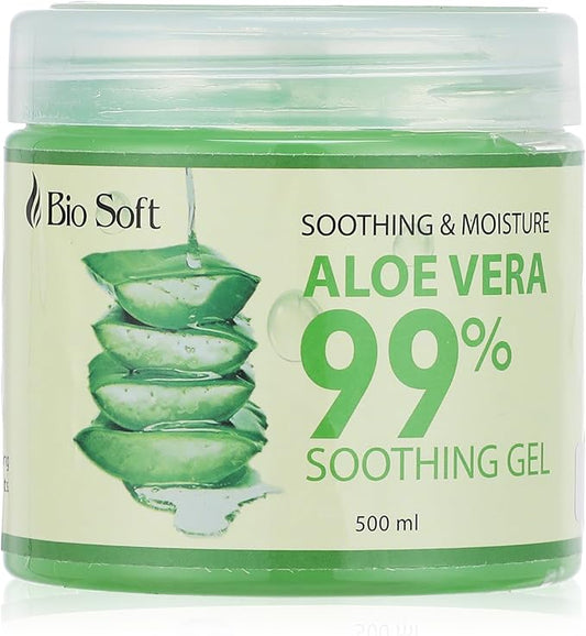 Bio Soft Aloe Vera Gel - Double Moisturizing &amp; 99% Natural Antioxidant 