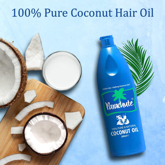 Parachute Coconut Oil 100% Original - The Indian Secret for Stronger Hair and Softer Skin - 200ml 