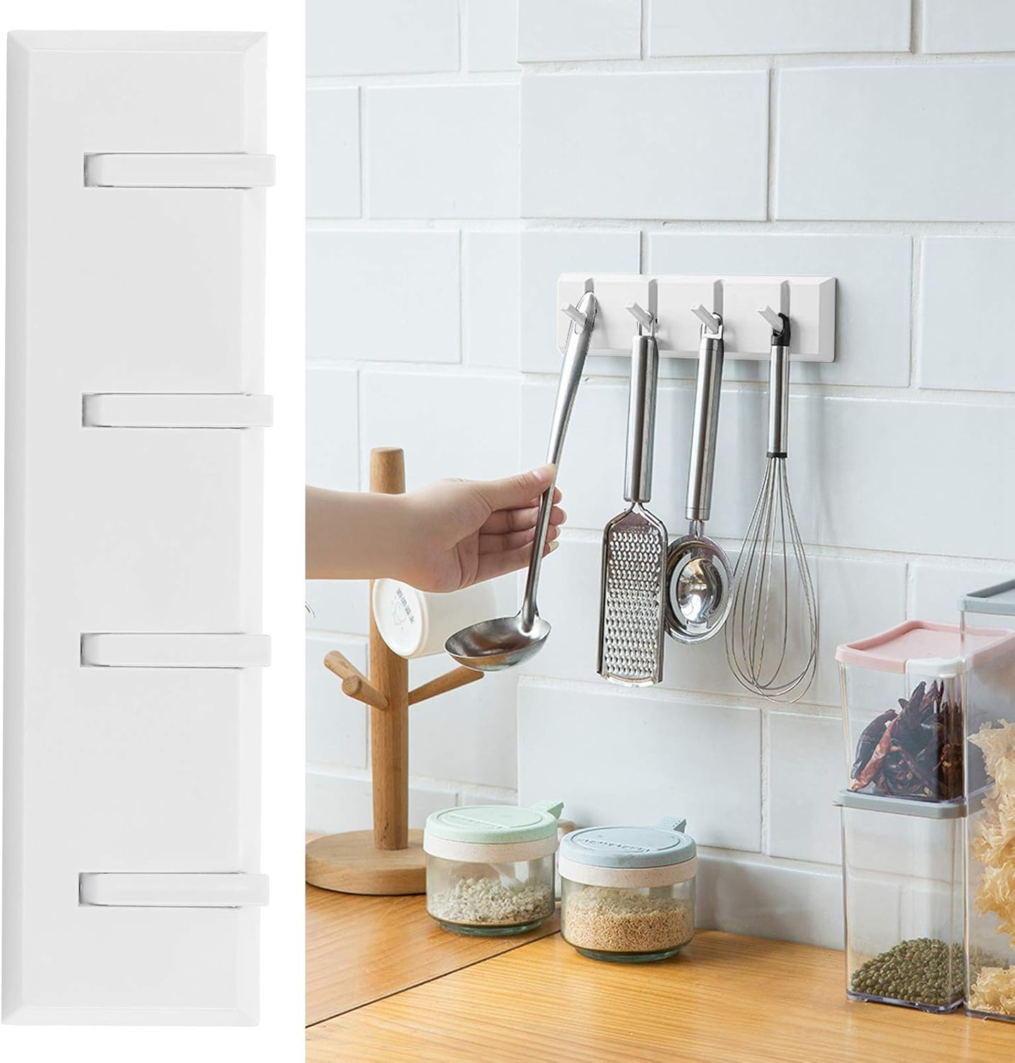 Multi-purpose wall hanger with weight capacity in different colors - modern and elegant design for perfect organization!