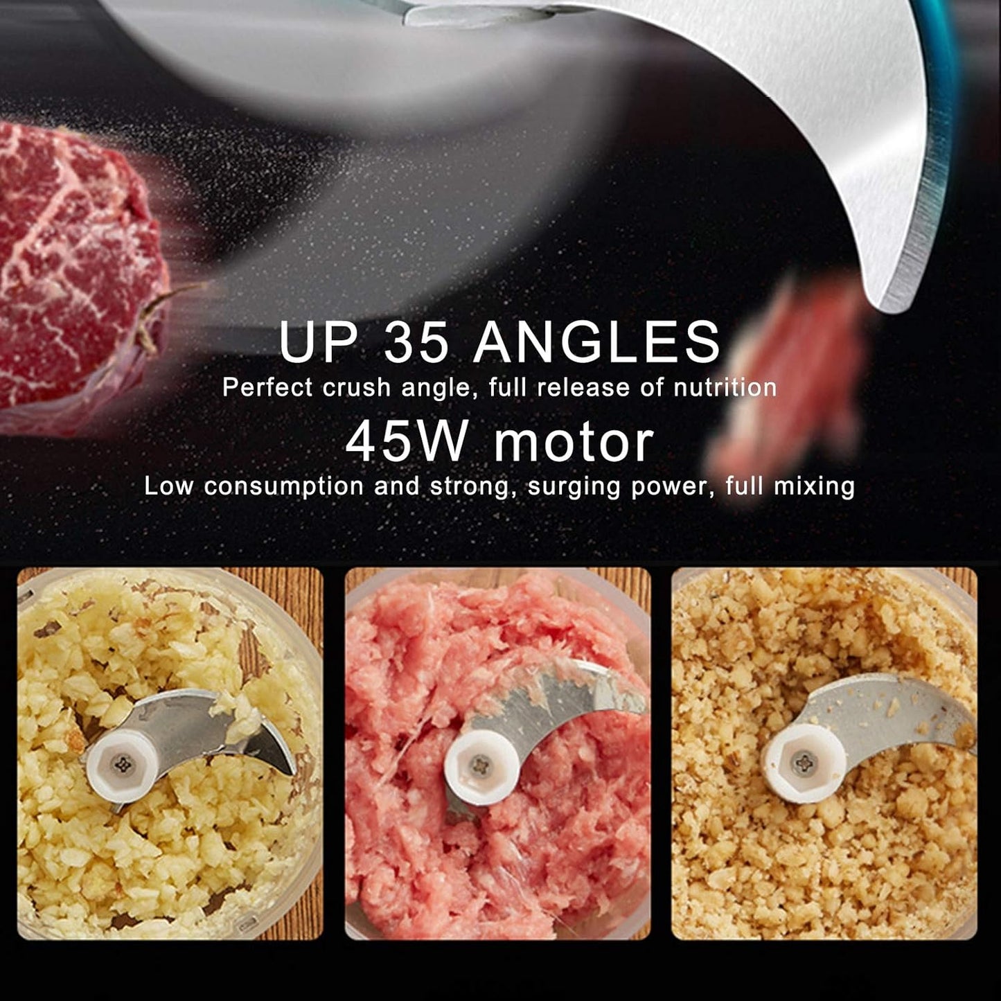 250ml Mini Electric Garlic Chopper - 220W High Efficiency USB Portable Food Blender! 