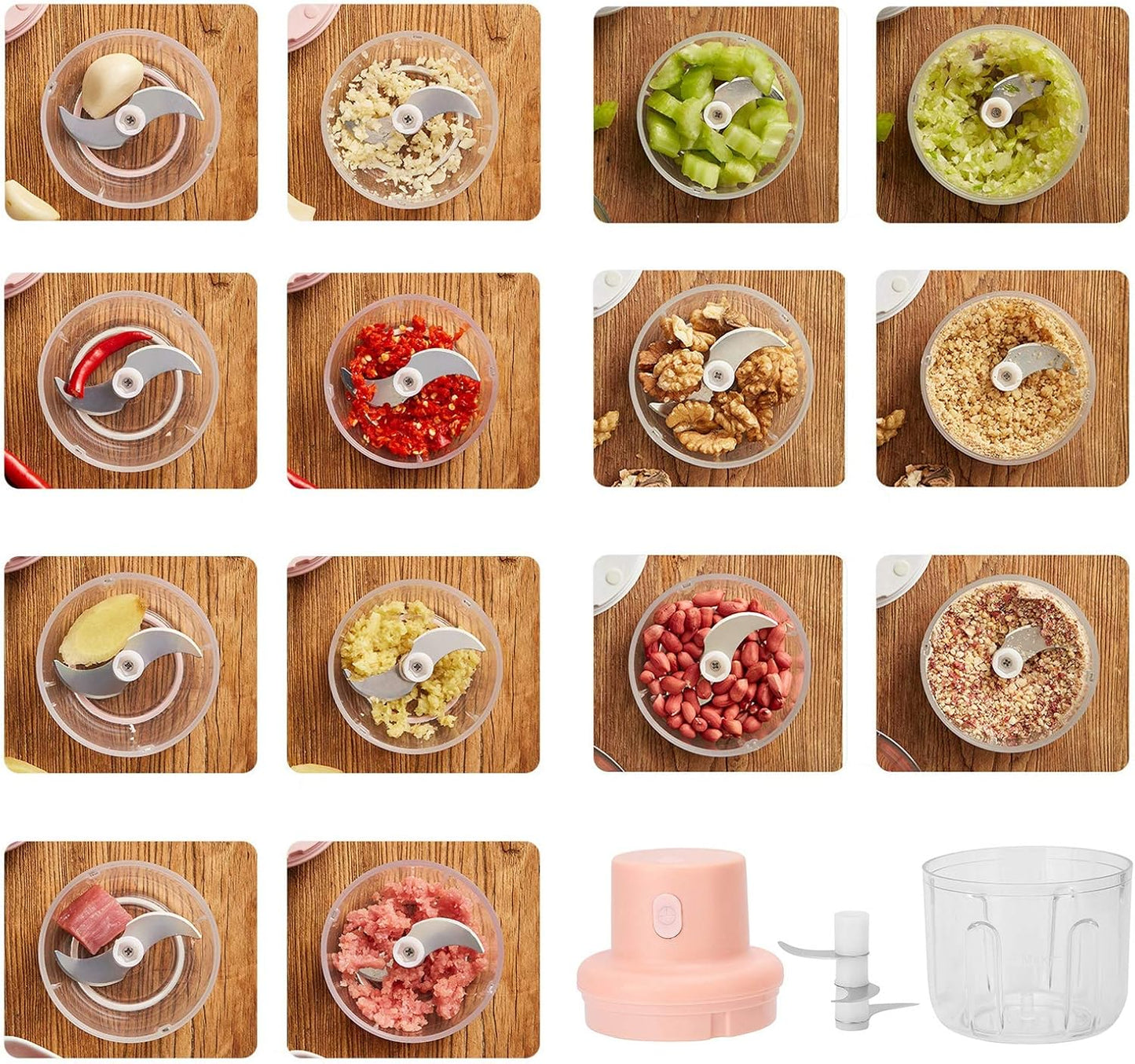 250ml Mini Electric Garlic Chopper - 220W High Efficiency USB Portable Food Blender! 