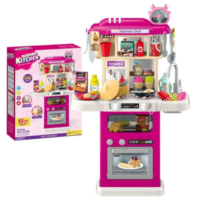 Talented Chef Kids Kitchen - Large 64 Piece Playset | Lights &amp; Sounds | Opening Oven &amp; Fridge | Perfect Gift for Boys &amp; Girls