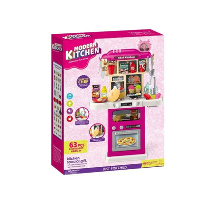 Talented Chef Kids Kitchen - Large 64 Piece Playset | Lights &amp; Sounds | Opening Oven &amp; Fridge | Perfect Gift for Boys &amp; Girls
