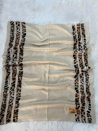طرحه كويتي - خامه قطن - مقاس 200×75 - لون بيج