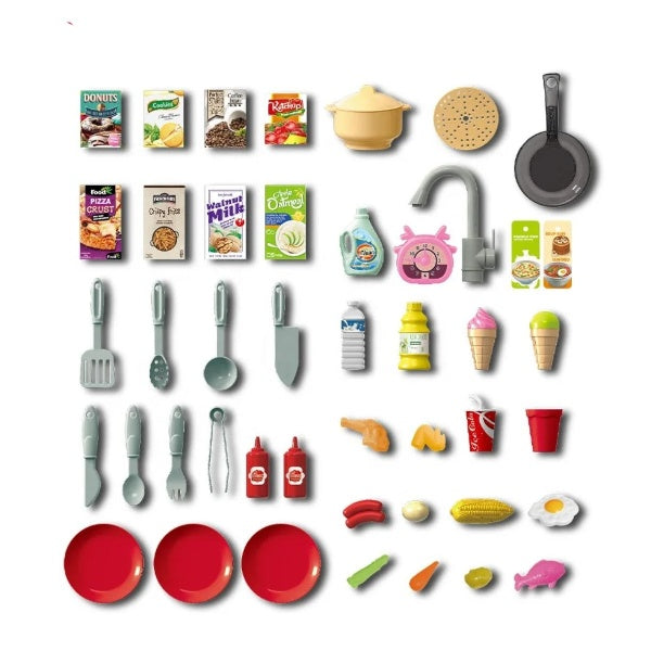 Talented Chef Kids Kitchen - Large 64 Piece Playset | Lights &amp; Sounds | Opening Oven &amp; Fridge | Perfect Gift for Boys &amp; Girls