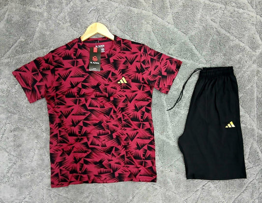Adidas sports set made of Rosetta T-shirt fabric and soft shorts – premium printed quality – sizes from L to 3XL