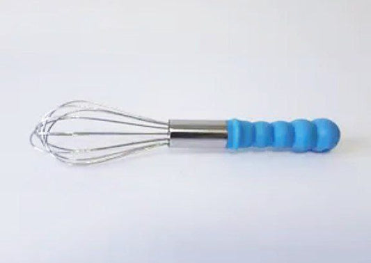 Stainless steel egg beater with colored handle - practical and stylish in every kitchen