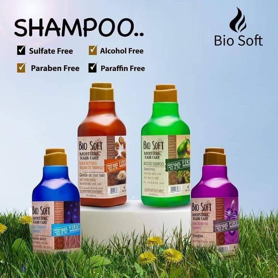 Bio Soft Shampoo and Conditioner with Avocado, Shea Butter, Argan Oil, Hyaluronic Acid, and Anti-Dandruff - 410 ml