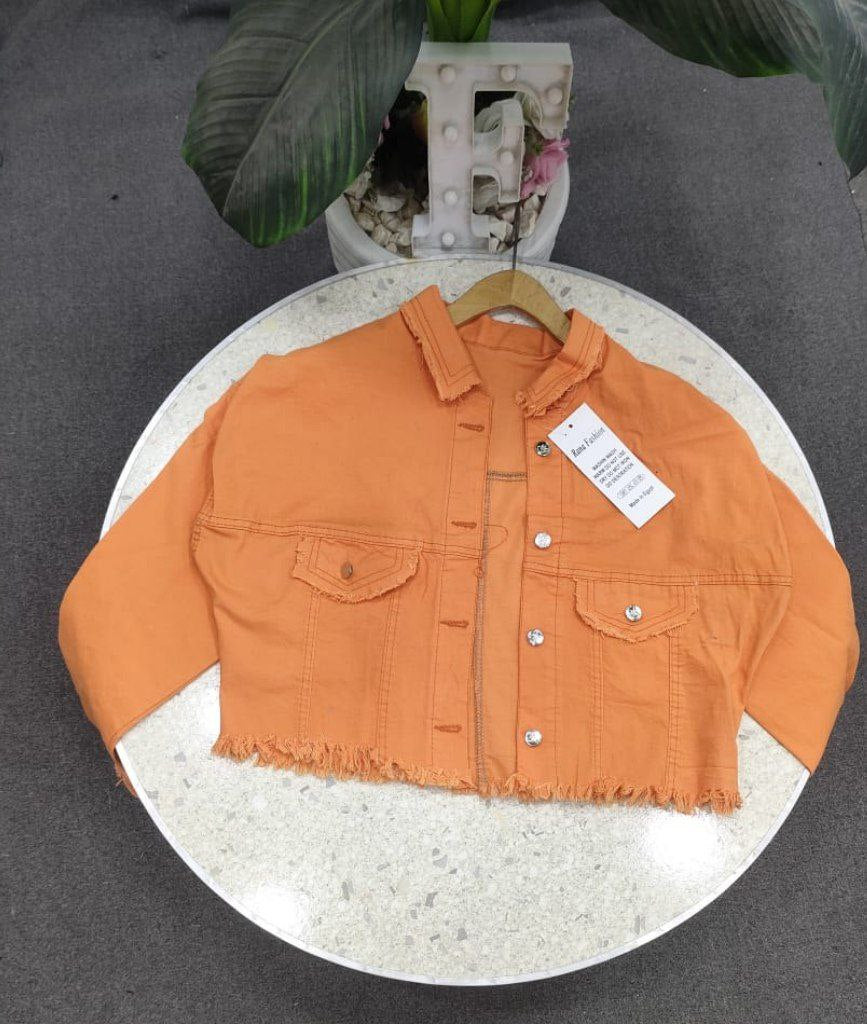 Girls' high waist denim jacket, stretchy 4-way stretch fabric - sizes from 55 to 85 kg - multiple colors to suit every taste!