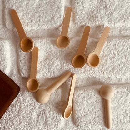 Mini Bamboo Wood Spice Spoon Set - 6 Pieces
