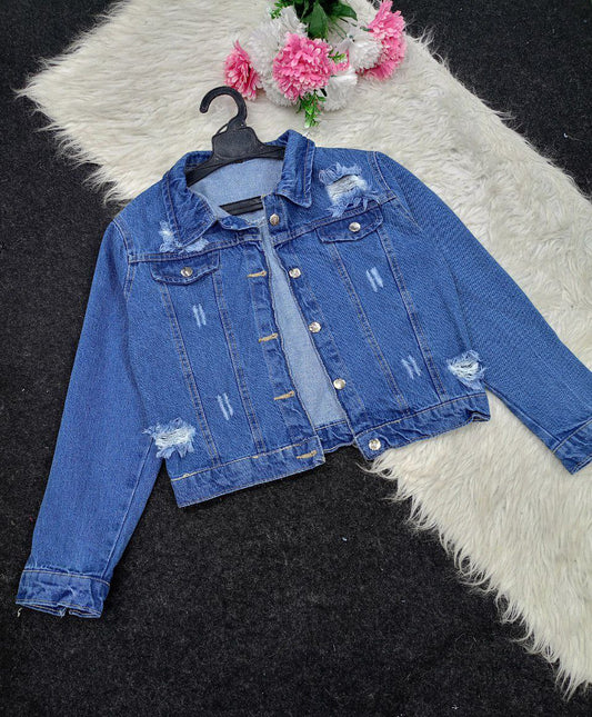 Girls' denim jacket, comfortable fit, from 50 to 85 kg - bold colors and an unmissable style for the best look!
