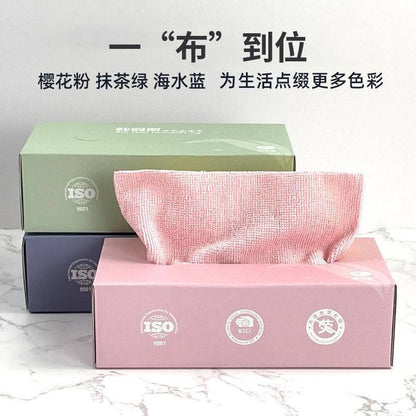 Kitchen Towel Tissue Box - 20 Washable and Reusable Towels 