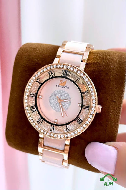 متعدده الالوان - مقاس 36 - Swarovski ساعه حريمي لوكس