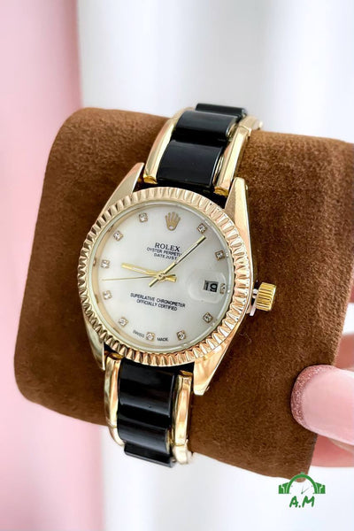 ROLEX Datejust – (ذهبي × أسود) – ساعه يد حريمي - مقاس36