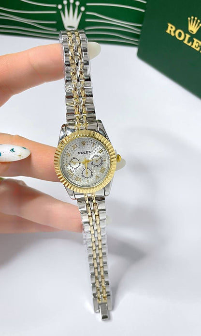 ROLEX - ساعة انيقه حريمي – ستانلس ستيل – متعددة الألوان