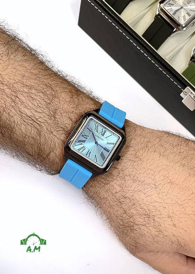 Cartier ساعه لوكس رجالي - متعدده الالوان – ربر مختوم – مقاس 45