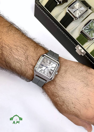 Cartier ساعه رجالي – ربر مختوم – لوكس – مقاس 45