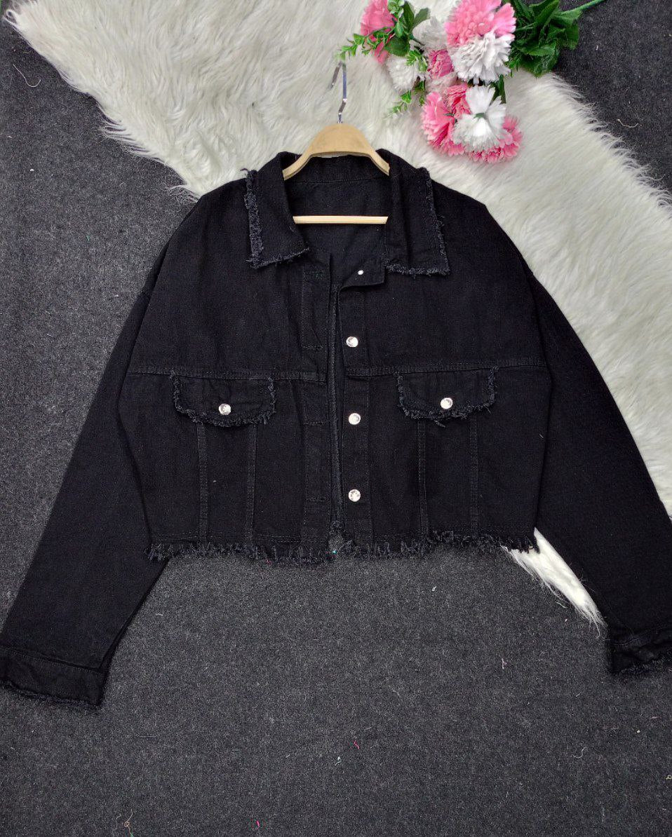 Girls' high waist denim jacket, stretchy 4-way stretch fabric - sizes from 55 to 85 kg - multiple colors to suit every taste!