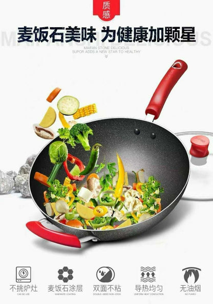 32cm Deep Frying Pan - Premium Heavy Material and Practical Front Handle 