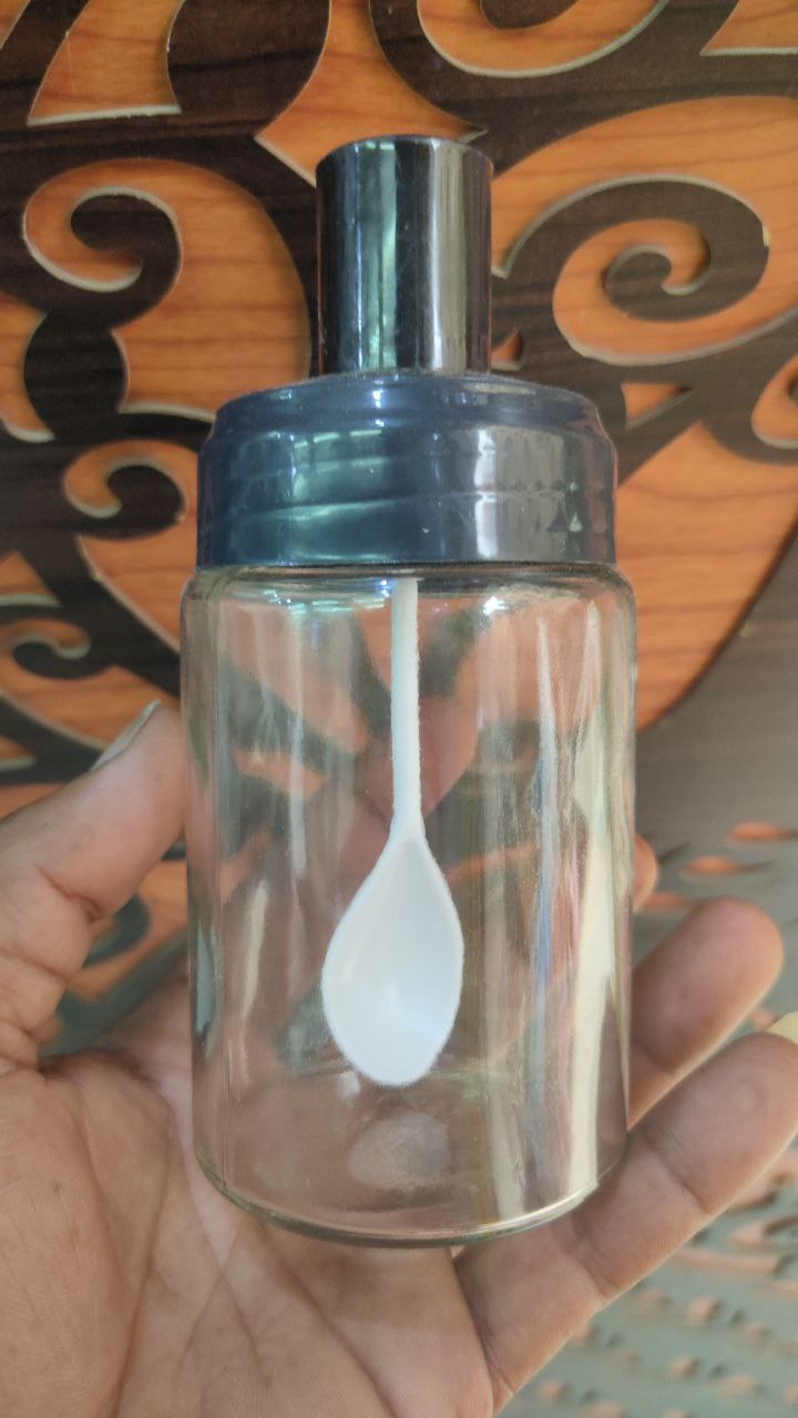 Glass Spice Jar with Spoon - Stylish and Versatile Design 