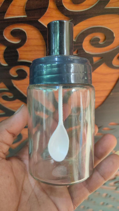 Glass Spice Jar with Spoon - Stylish and Versatile Design 