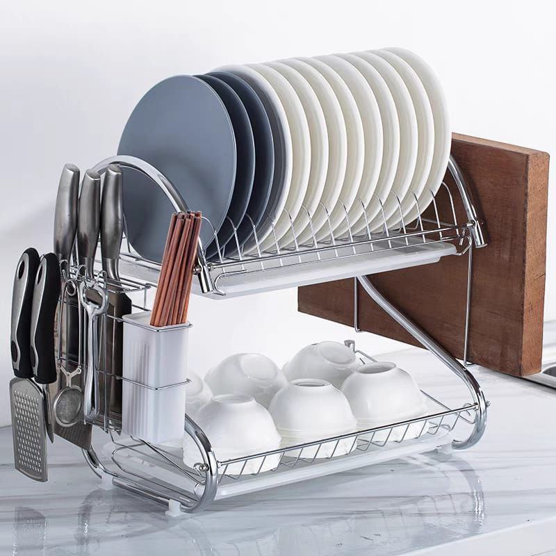 2-Tier Stainless Steel Kitchen Cabinet - Practical Design and High Quality Rust-Resistant 