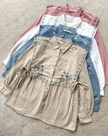 Elegant embroidered blouse - size from 55 to 85 kg - 4 different colors.