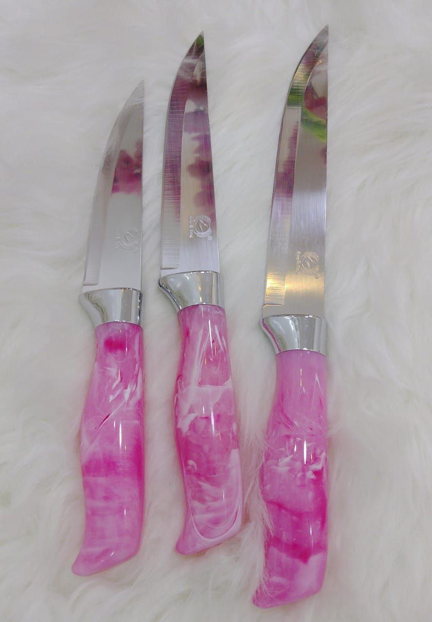 Lux Ceramic Sharp Knife Set, 3 Sizes - For professional shawarma, cake, and bread cutting!