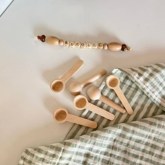 Mini Bamboo Wood Spice Spoon Set - 6 Pieces