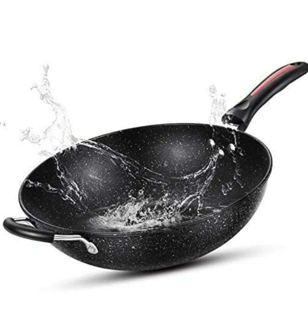 32cm Deep Frying Pan - Premium Heavy Material and Practical Front Handle 