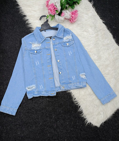 Girls' denim jacket, comfortable fit, from 50 to 85 kg - bold colors and an unmissable style for the best look!