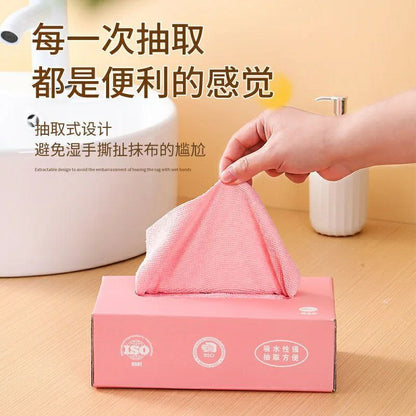 Kitchen Towel Tissue Box - 20 Washable and Reusable Towels 