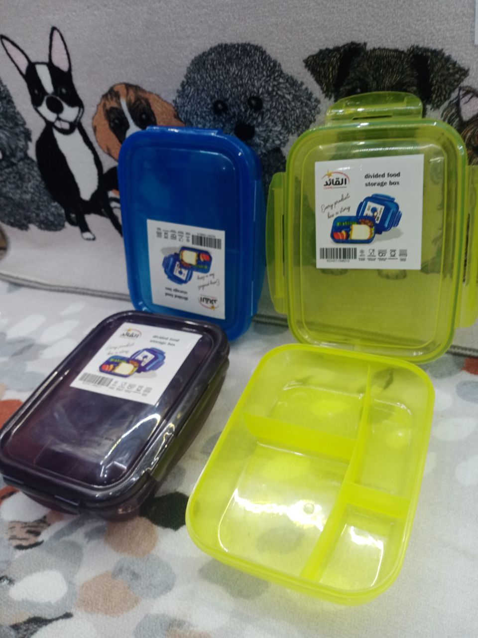 Divided plastic lunch box - 3 practical compartments for dividing food and ease of use!