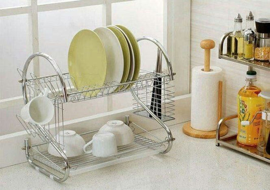 2-Tier Stainless Steel Kitchen Cabinet - Practical Design and High Quality Rust-Resistant 