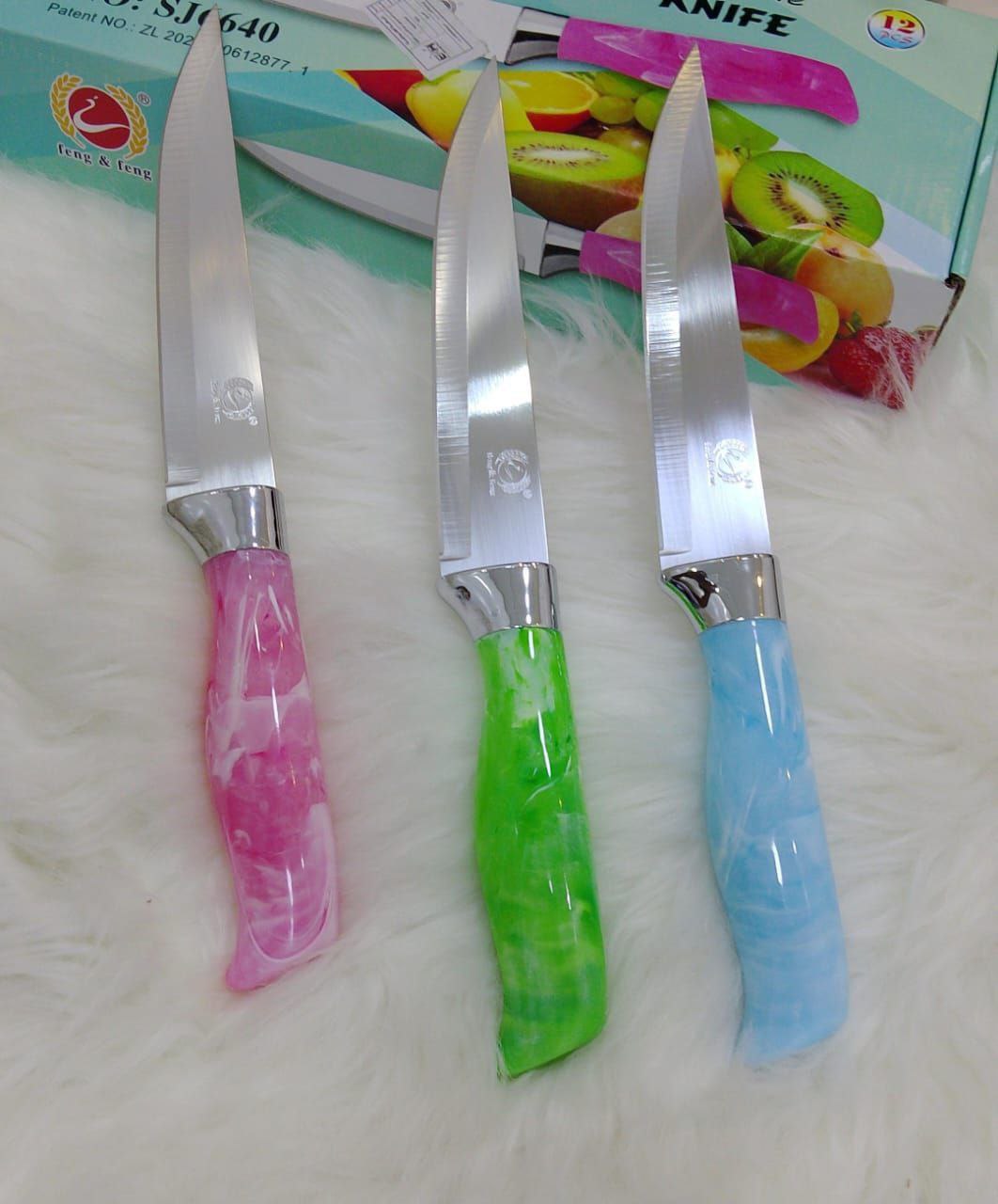 Lux Ceramic Sharp Knife Set, 3 Sizes - For professional shawarma, cake, and bread cutting!