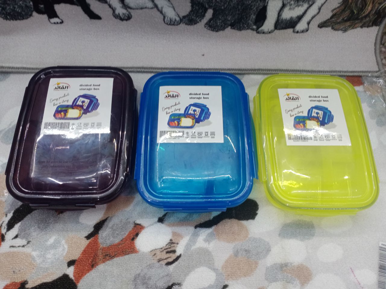 Divided plastic lunch box - 3 practical compartments for dividing food and ease of use!