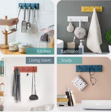 Multi-purpose wall hanger with weight capacity in different colors - modern and elegant design for perfect organization!