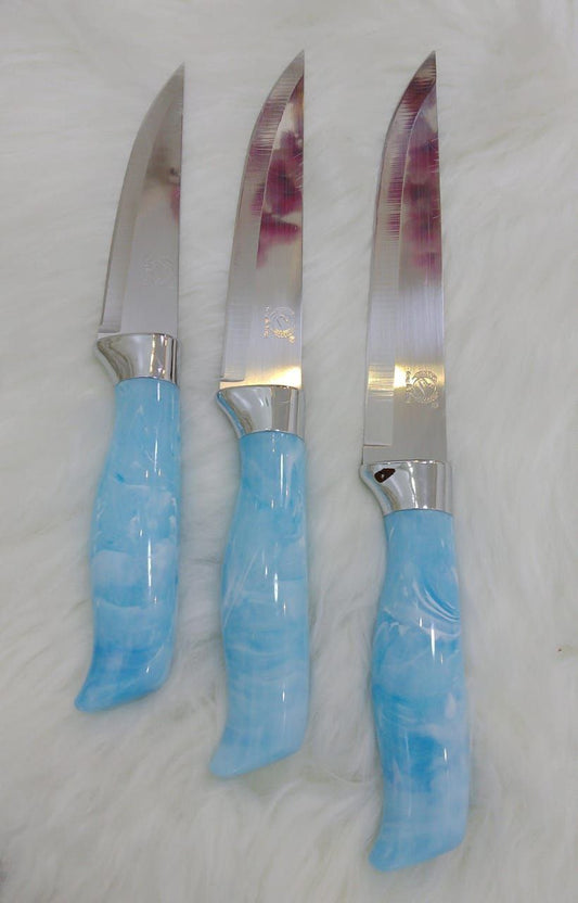 Lux Ceramic Sharp Knife Set, 3 Sizes - For professional shawarma, cake, and bread cutting!