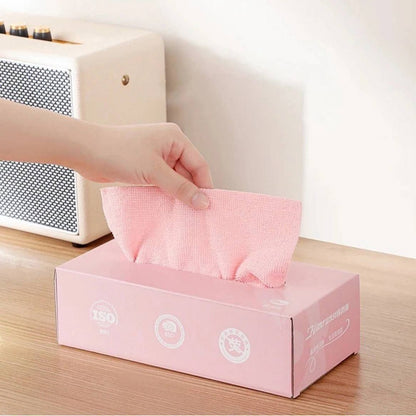 Kitchen Towel Tissue Box - 20 Washable and Reusable Towels 