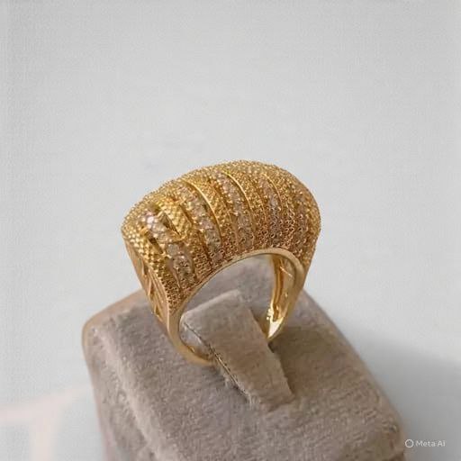 Women's gold plated ring - high quality and sparkling zircon, a touch of gold and unforgettable luxury. 