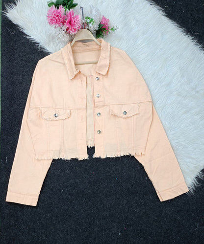 Girls' high waist denim jacket, stretchy 4-way stretch fabric - sizes from 55 to 85 kg - multiple colors to suit every taste!