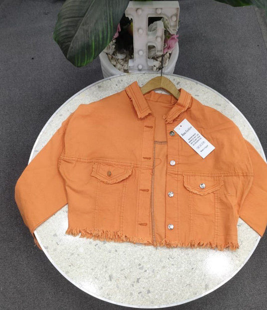 Girls' high waist denim jacket, stretchy 4-way stretch fabric - sizes from 55 to 85 kg - multiple colors to suit every taste!