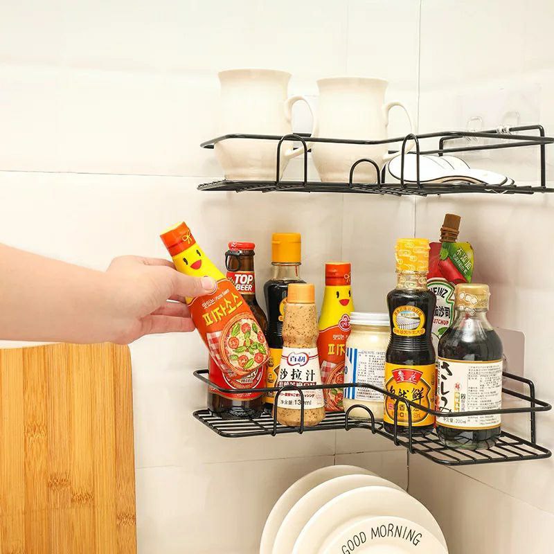 Imported Metal Corner Shelf - Smart Organization for Kitchen and Bathroom 