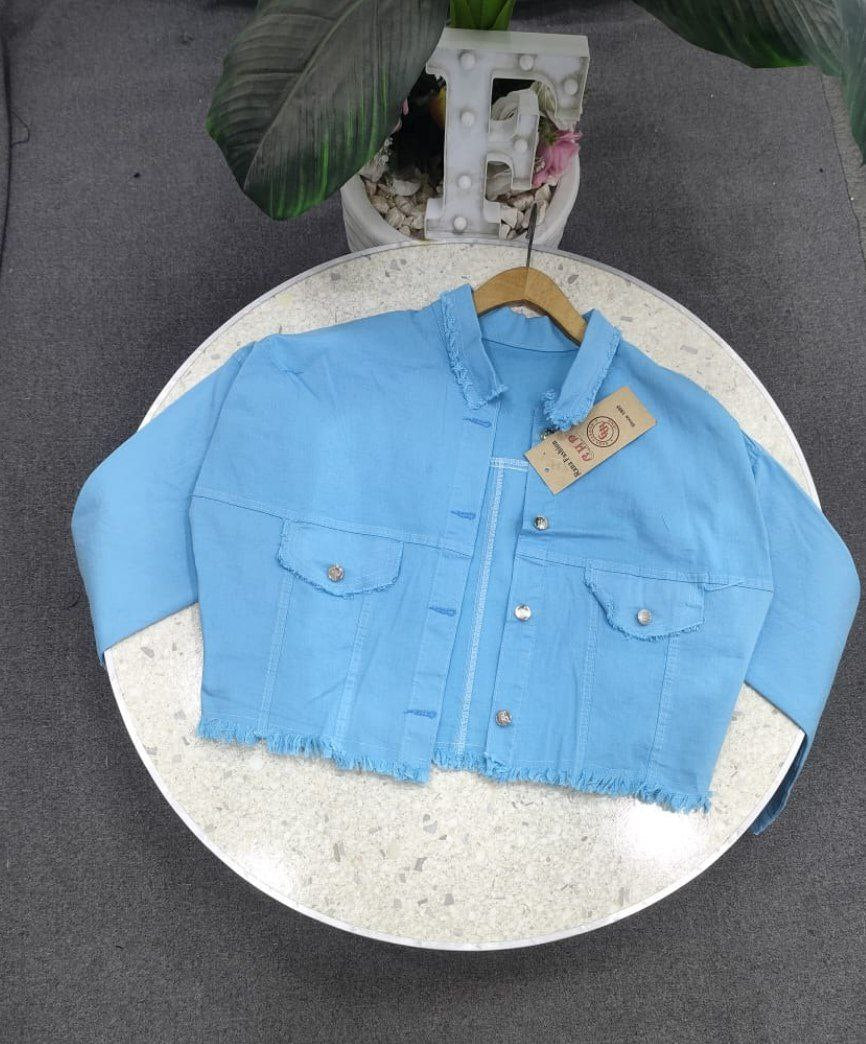 Girls' high waist denim jacket, stretchy 4-way stretch fabric - sizes from 55 to 85 kg - multiple colors to suit every taste!
