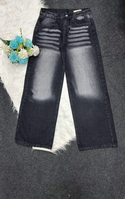 Girls' wide leg Oscar jeans - Turkish denim fabric, fits from 50 to 85 kg. Comfort and elegance in one piece!