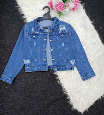 Girls' denim jacket, comfortable fit, from 50 to 85 kg - bold colors and an unmissable style for the best look!